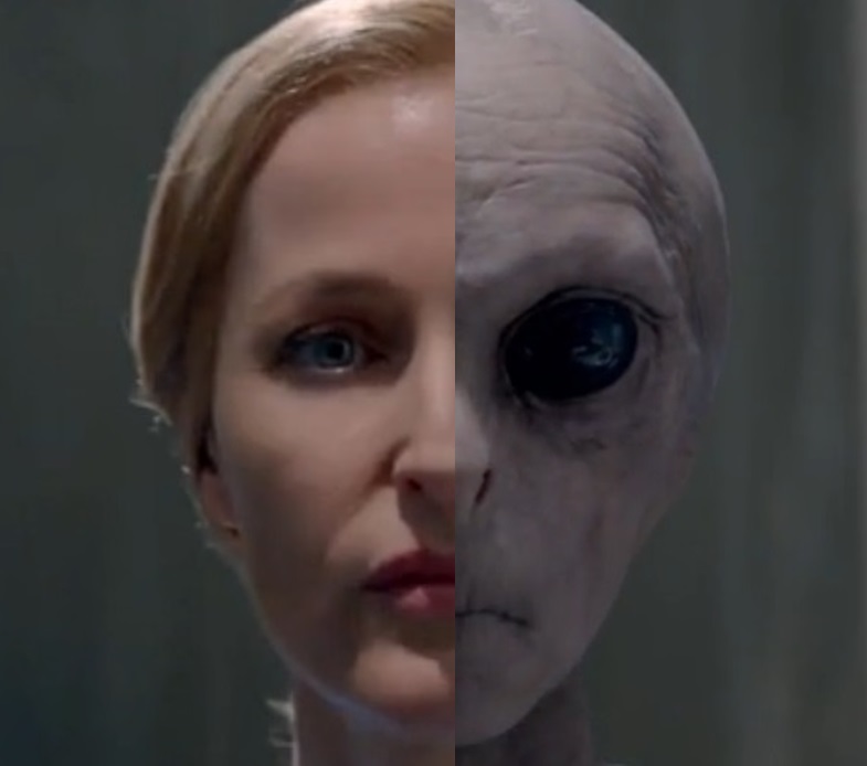 Dana Scully morphs into an alien Dana Scully morphs into an alien