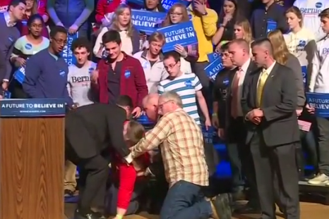 Woman collapses at Bernie Sanders rally