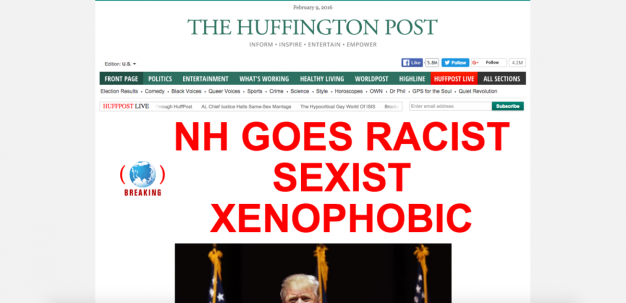 Huffington Post front page Huffington Post front page
