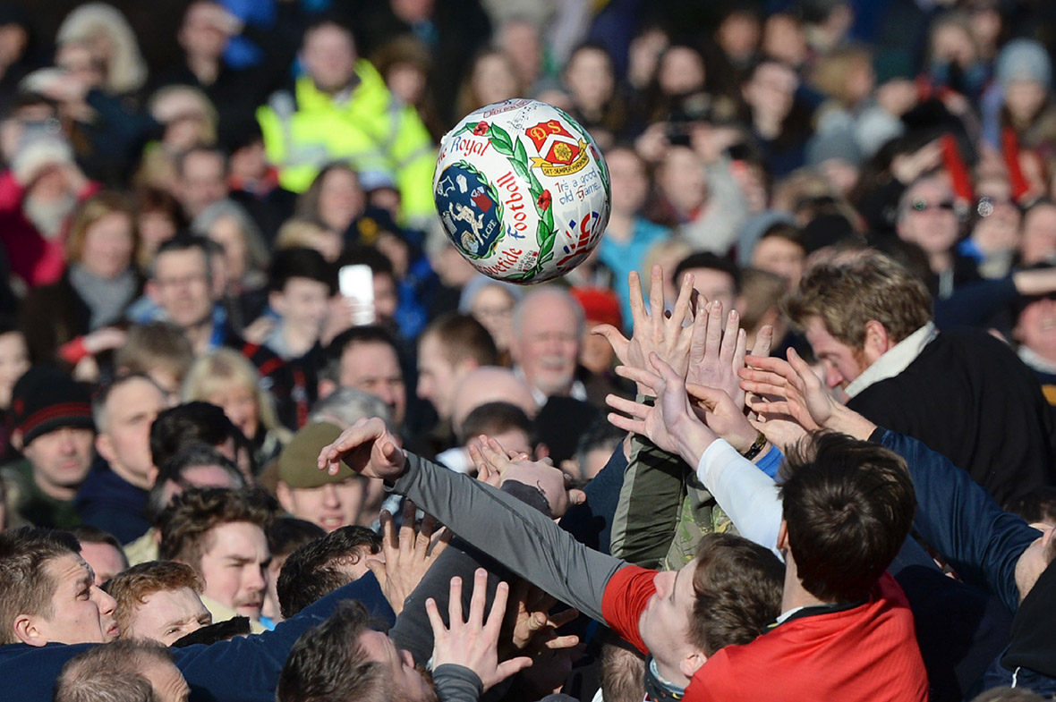 Royal Shrovetide Football Match: 'mob football' game one 