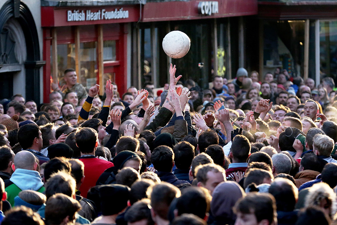 Royal Shrovetide Football Match: 'mob football' game one 