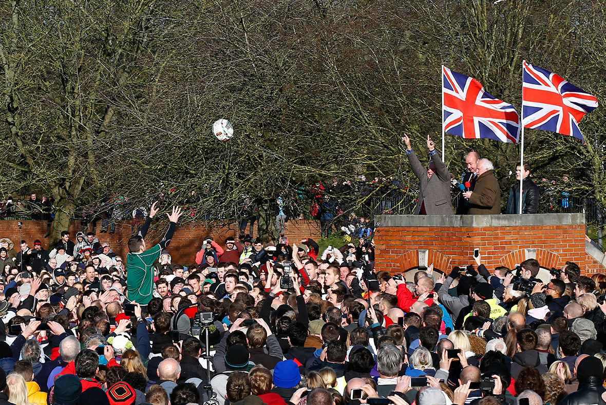 Royal Shrovetide Football Match 'mob football' game one of the