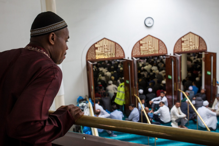 British Muslims pray in mosque