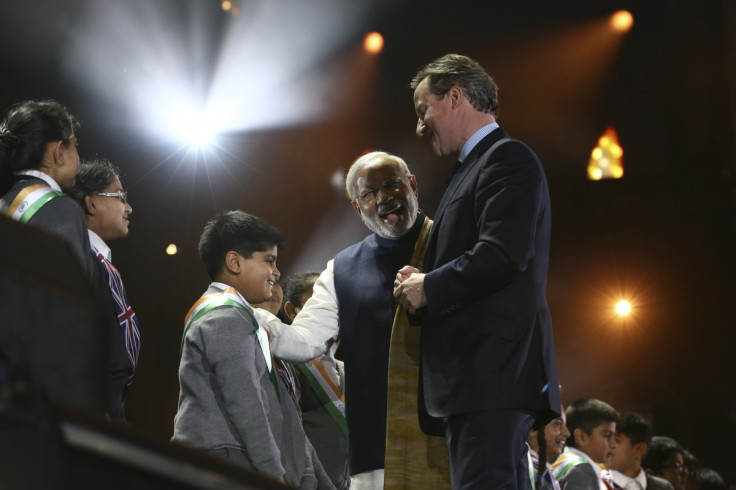 Narendra Modi and David Cameron at Wembley