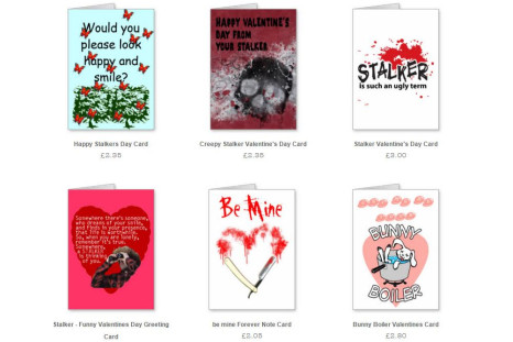 Stalking themed Valentine's Day cards