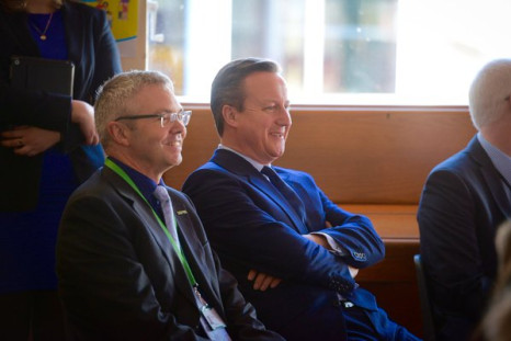NSPCC's Peter Wanless with David Cameron 
