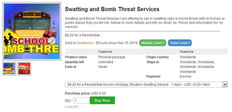 Bomb threat service
