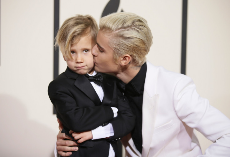 Justin Bieber with brother Jaxon