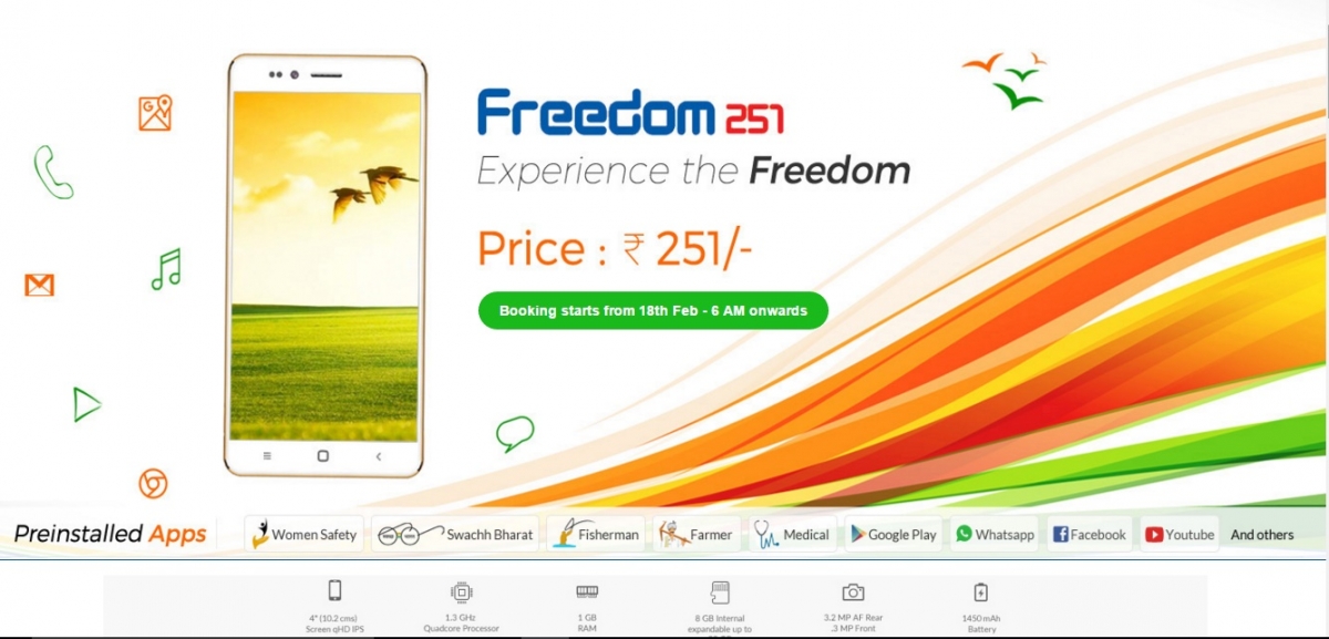 Freedom 251 Mobile, available at Rs. 251/- | The Royale