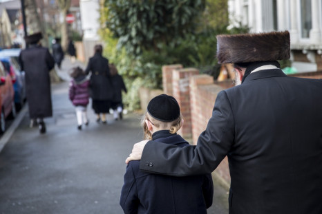 Members of the Jewish community in Stamford Hill