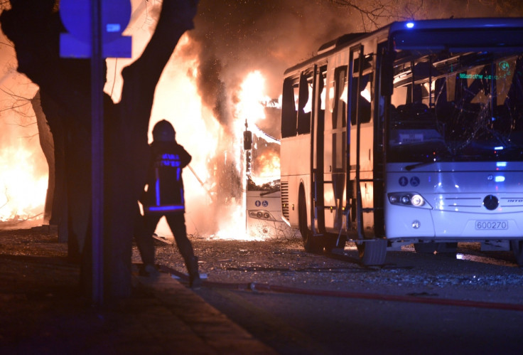 Emergency services at the scene of theblast