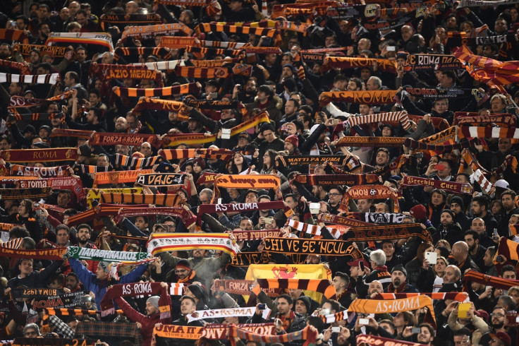 Roma fans during the game