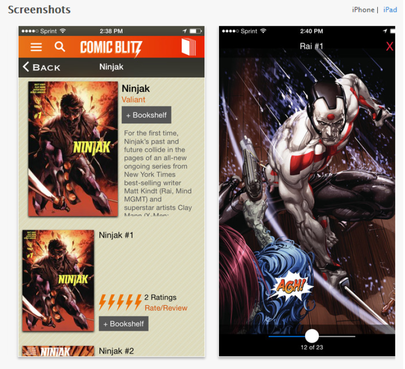 Comic Blitz iOS App