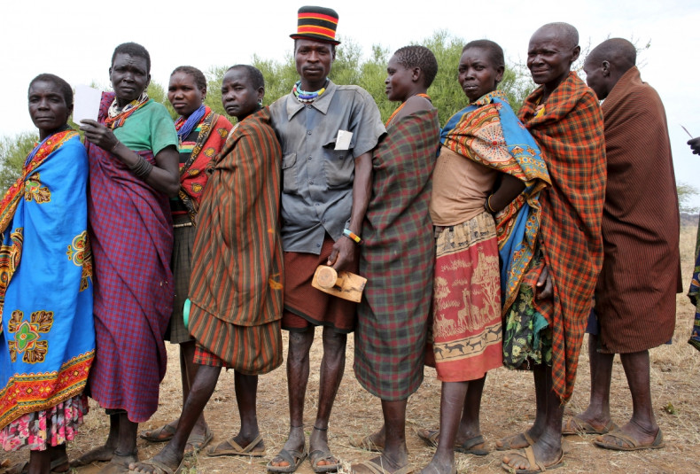 Karamojong tribe vote in Uganda