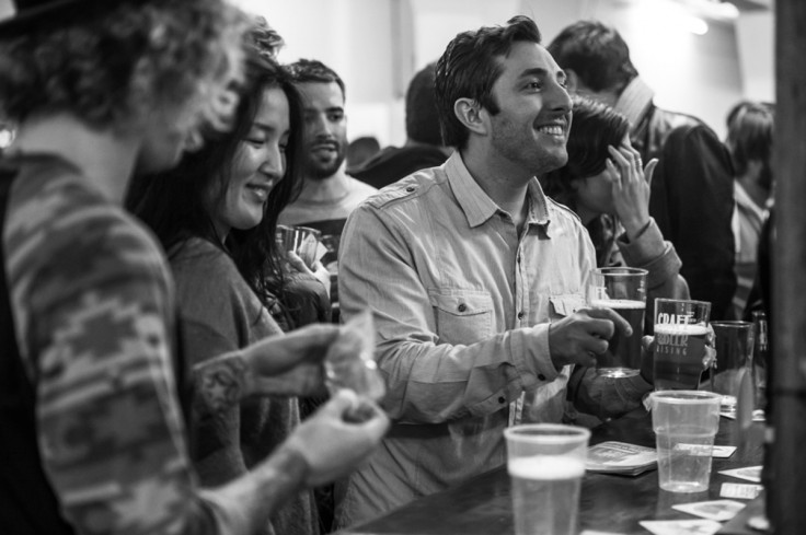 smiling happy pub people