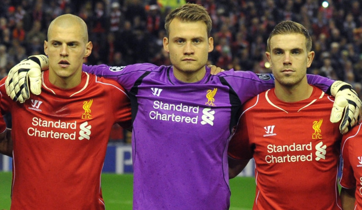 Martin Skrtel, Simon Mignolet and Jordan Henderson