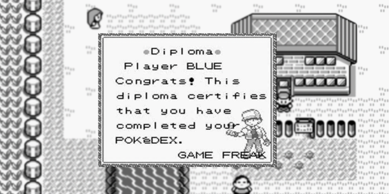 Pokemon Red Blue Diploma
