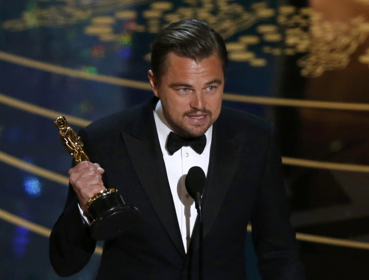 Leonardo DiCaprio with his Oscar