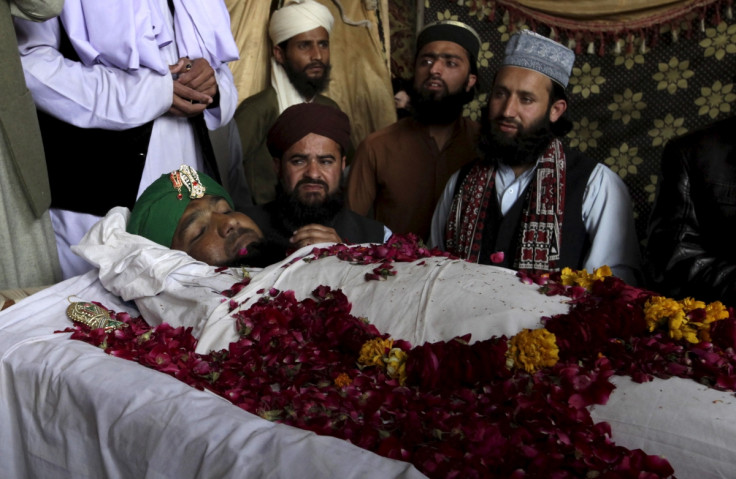 Supporters and family members of Mumtaz Qadri