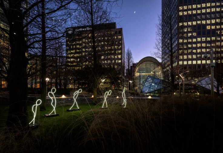 Winter lights in Canary Wharf