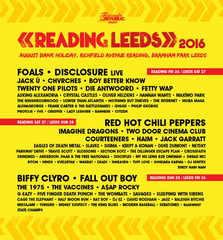 Reading and Leeds festival line-up