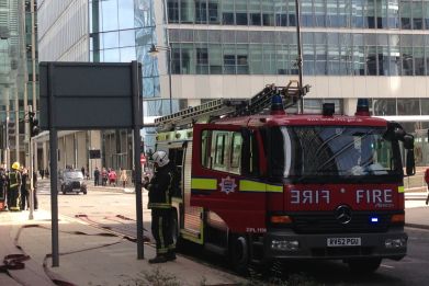fire in canary wharf