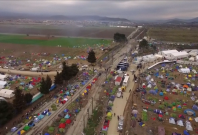 Aerial views of Greece camp