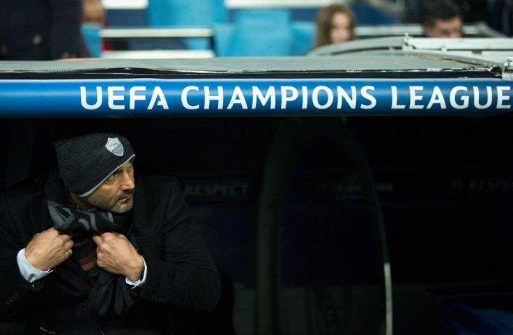 Luciano Spalletti watches on the from dugout