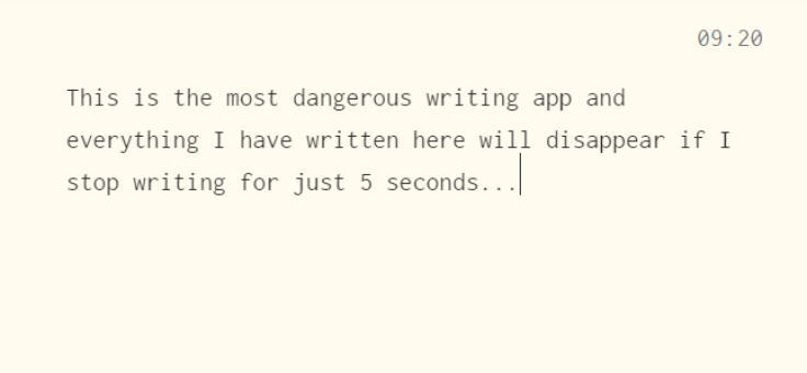 The Most Dangerous Writing App Screenshot