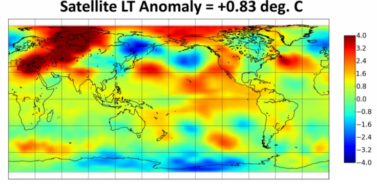 February 2016 temperature satellite readings