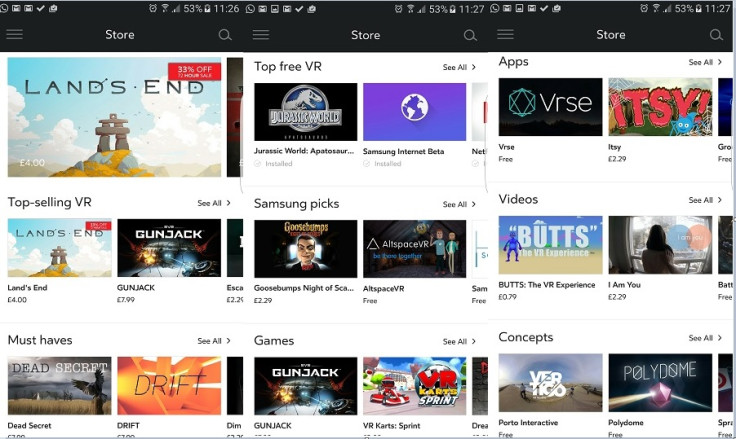 Oculus store apps Gear VR