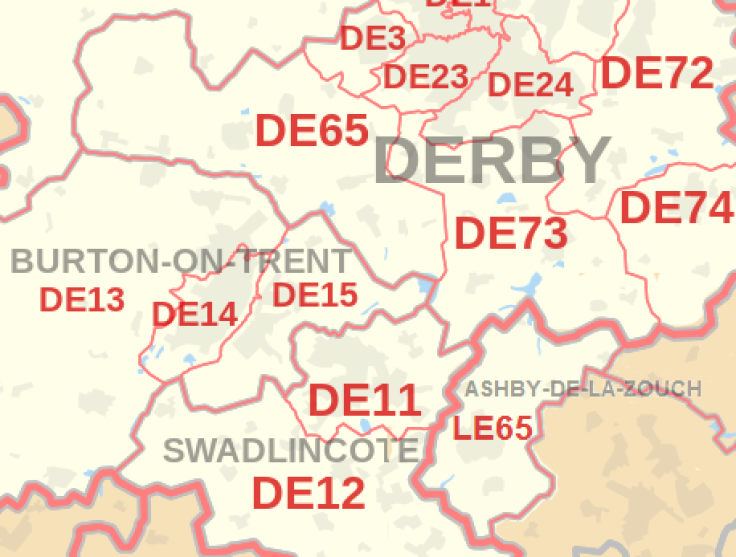 Derby chlorine water problem postcode map