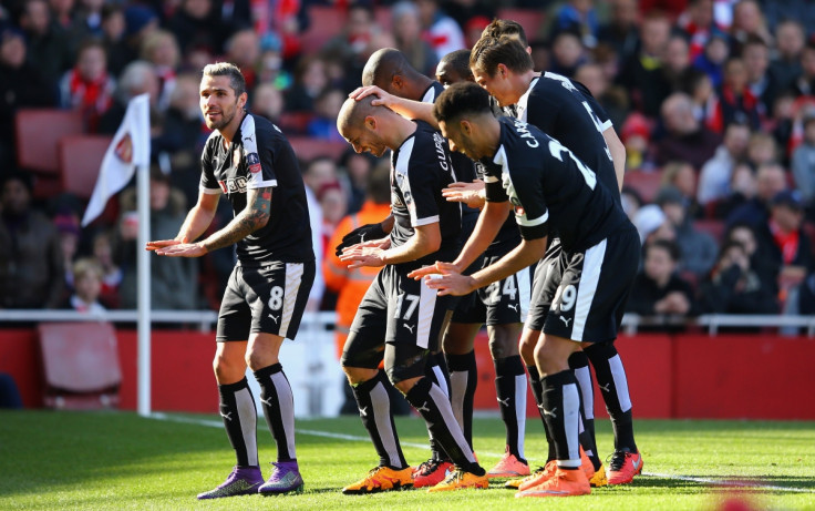 Watford players celebrate their second goal