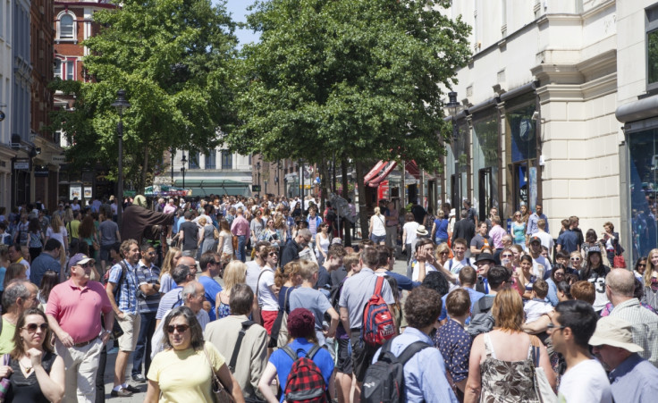 Leicester Square London crowd summer