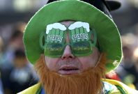 Man celebrates St Patrick\'s Day