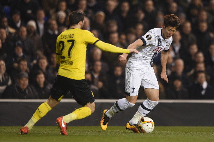 Son Heung-min dribbles with the ball