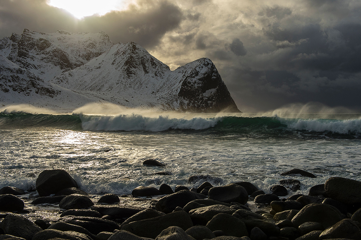Norway Arctic Surfing Northern Lights