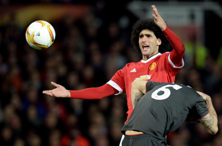 Marouane Fellaini clashes with Lovren