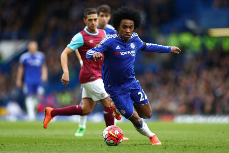 Willian tries to win the ball back