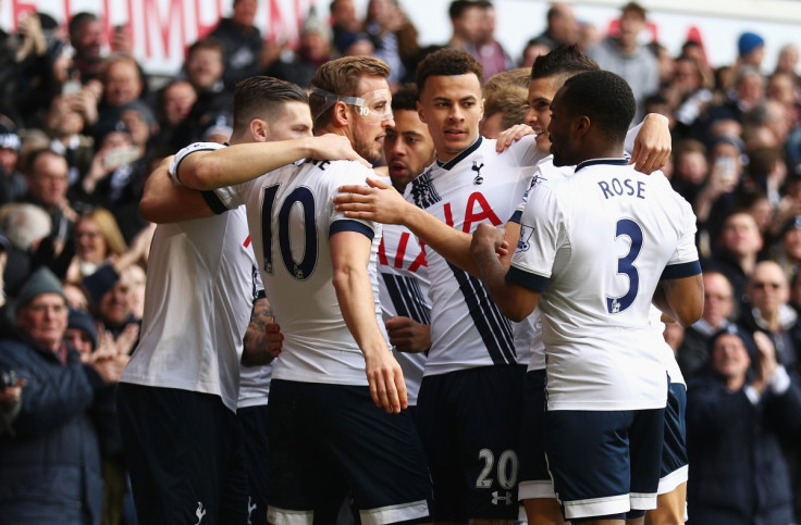 Spurs players celebrate at White Hart Lane