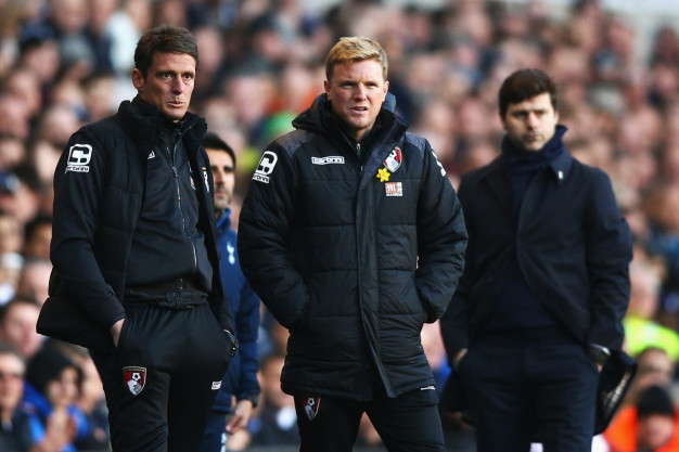 Eddie Howe (centre) looks frustrated Eddie Howe (centre) looks frustrated