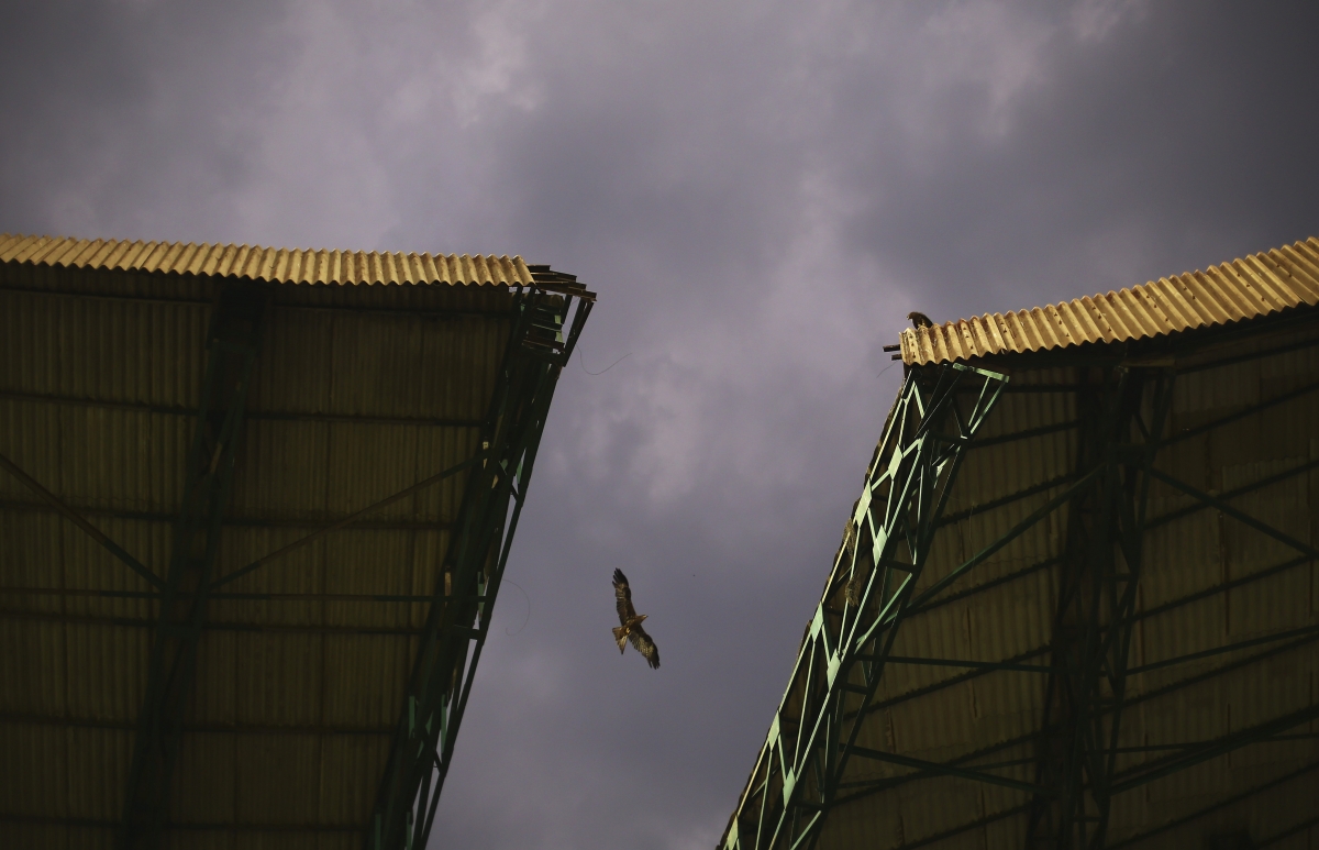 The scene above the stadium in Bangalore The scene above the stadium in Bangalore