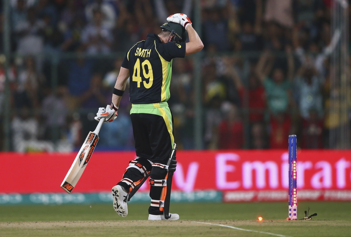 Steve Smith is bowled Steve Smith is bowled