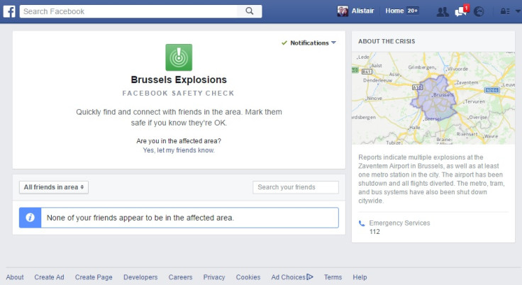 Facebook safety check Brussels