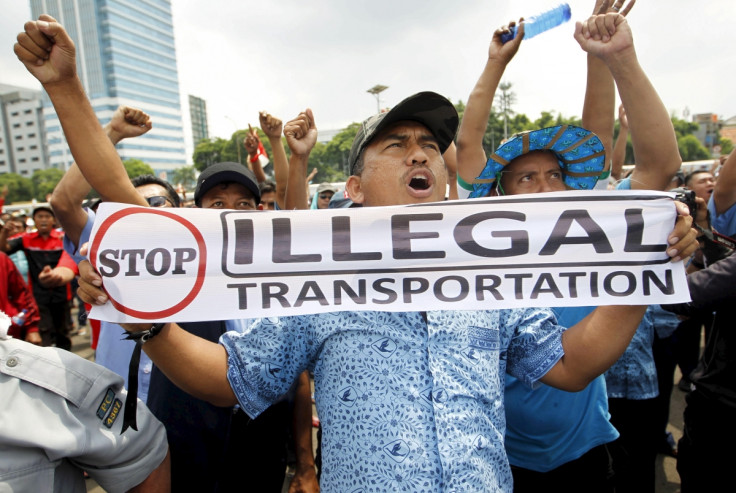Jakarta taxi-drivers protest