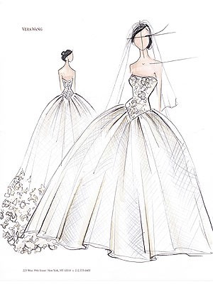 Kim Kardashians Wedding: Private Dress Sketches by Vera Wang Revealed