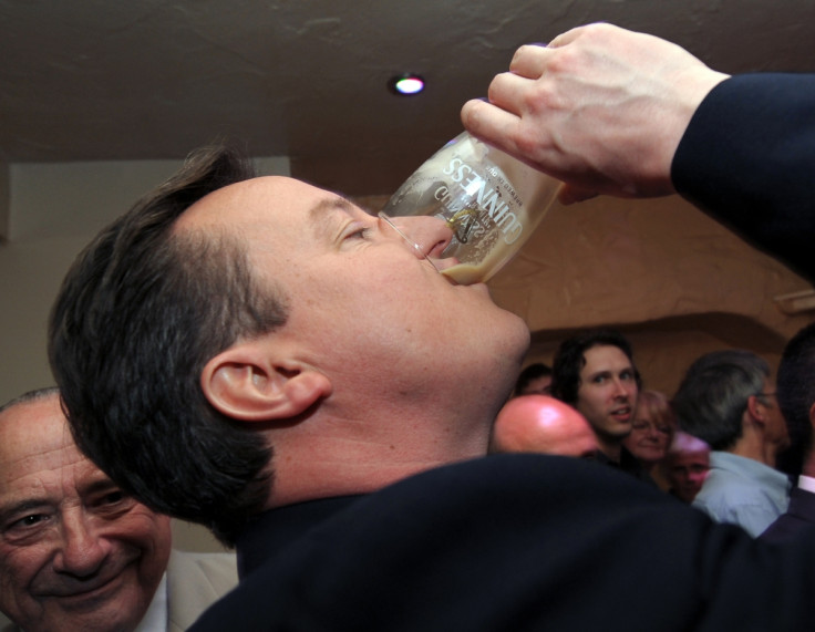 David Cameron drinks