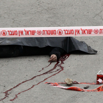 The body of the Palestinian attacker