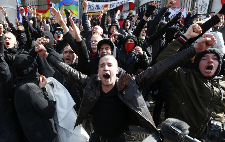 Right-wing protestors in Brussels