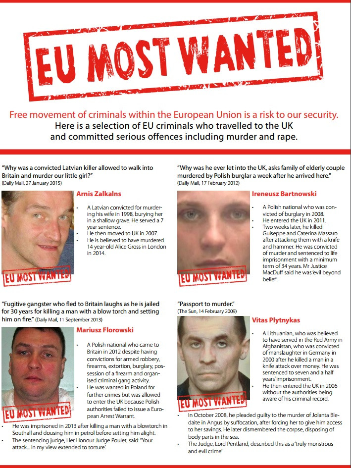 Vote Leave's 'EU most wanted' dossier 